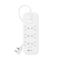 6 Outlet Surge Protector, British BS1363A Outlets, 220-250V AC